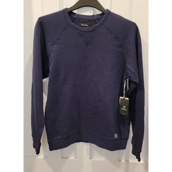 New BRIXTON Damo Crew Fleece MEN's Long Sleeve NAVY (Size XS) MSRP $65 - Picture 1 of 2